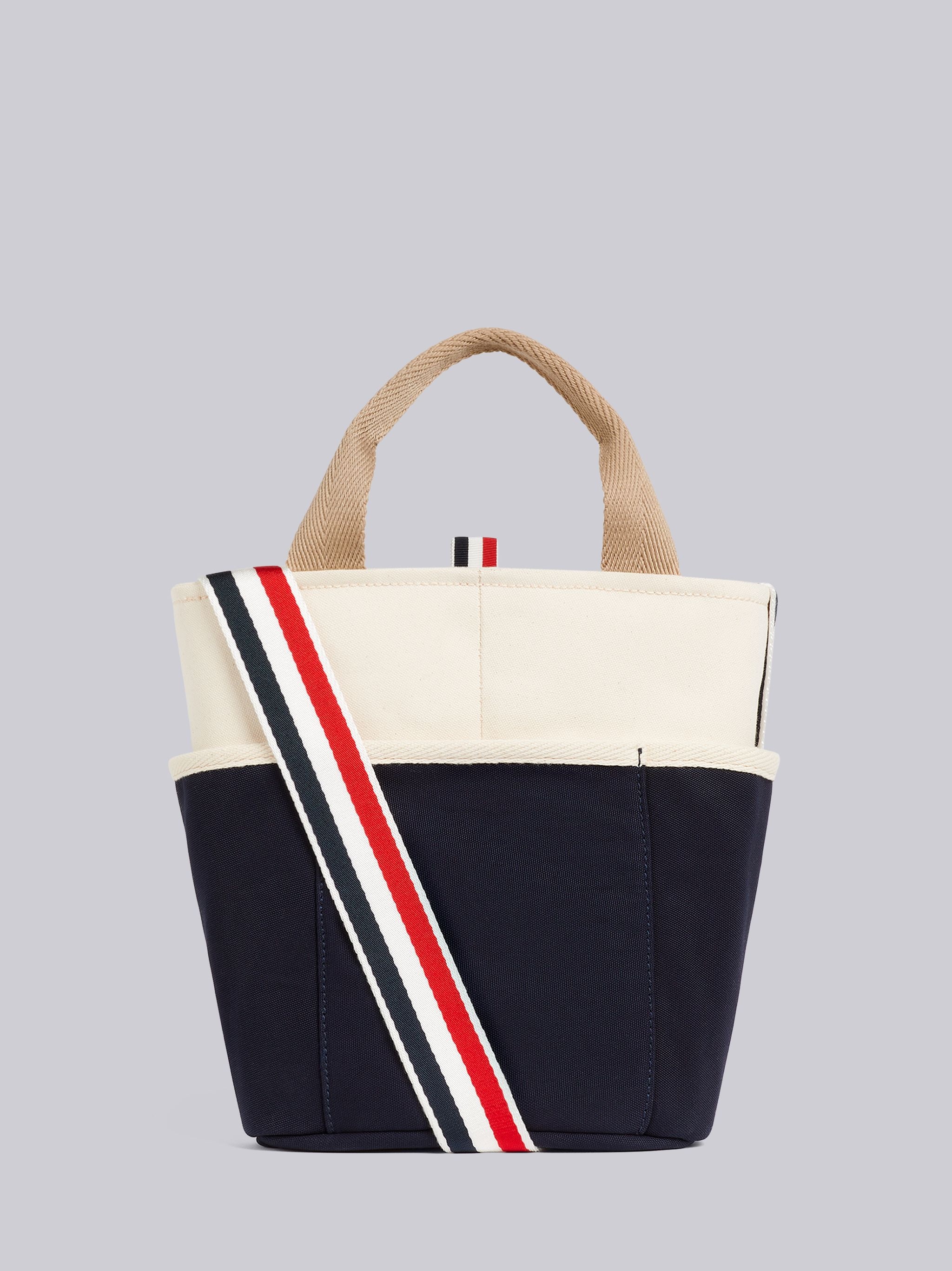 Off White Double Face Cotton Canvas Large Bucket Bag - 4