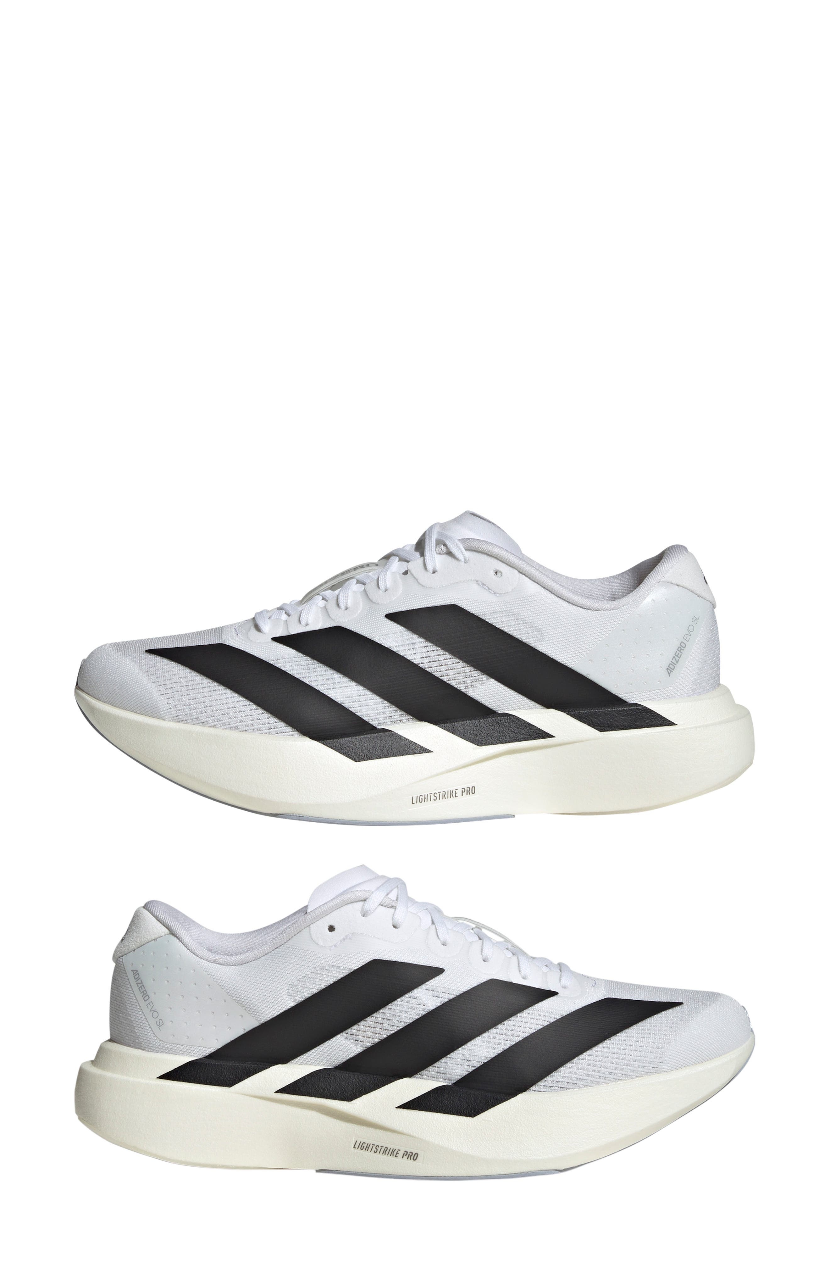 adidas Adizero Evo SL Running Shoe in White/black/Ftwr White at Nordstrom - 9
