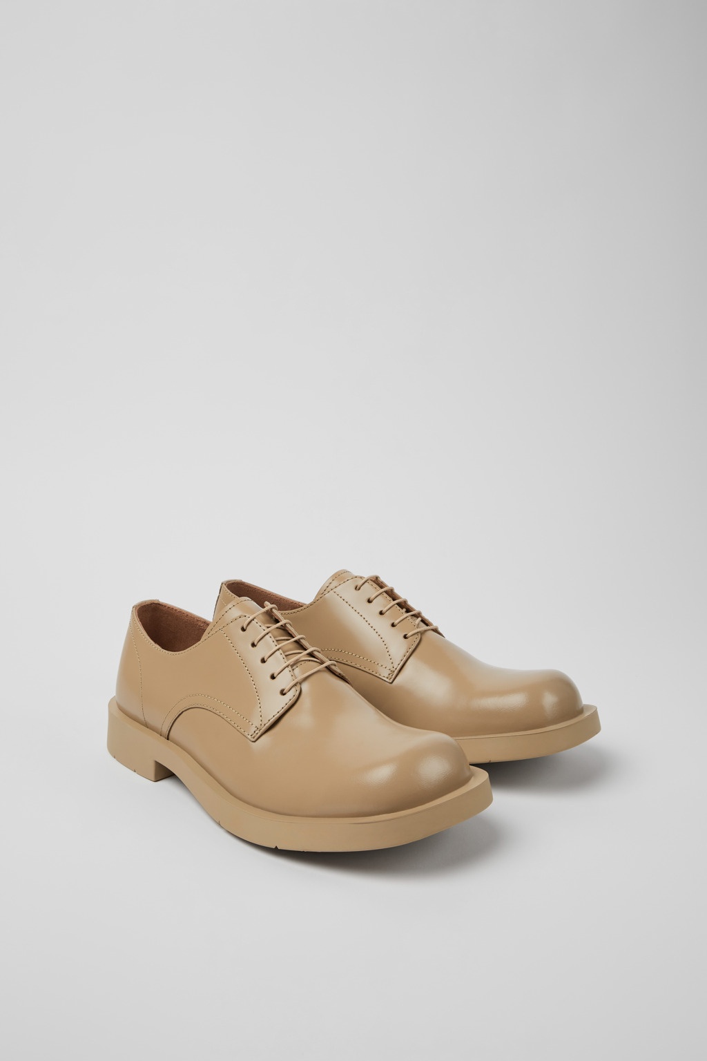 Beige leather shoes - 2