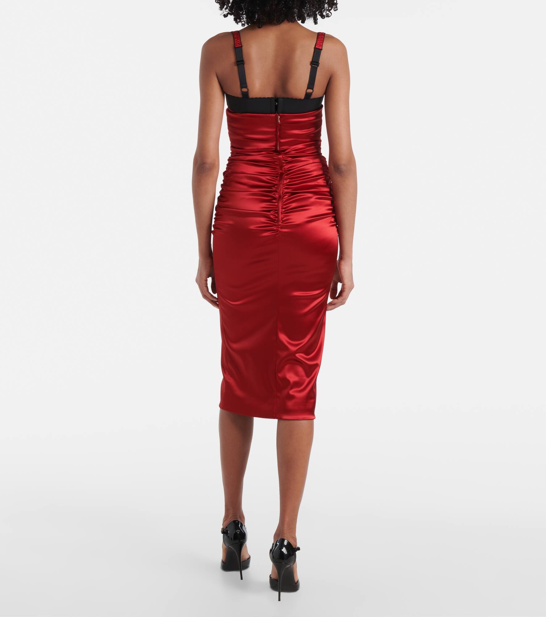 Ruched satin midi dress - 3