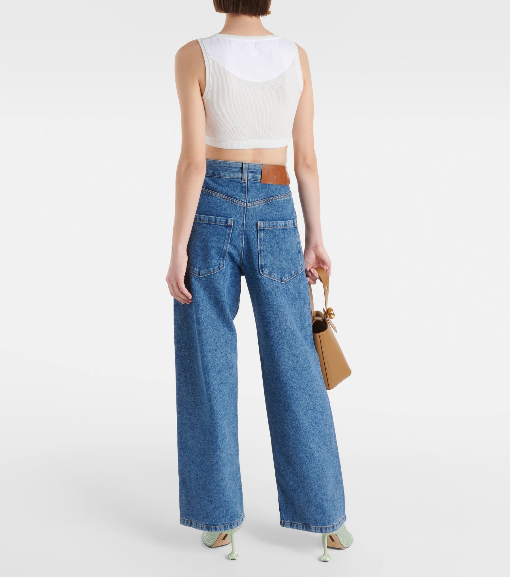 Anagram high-rise wide-leg jeans - 3