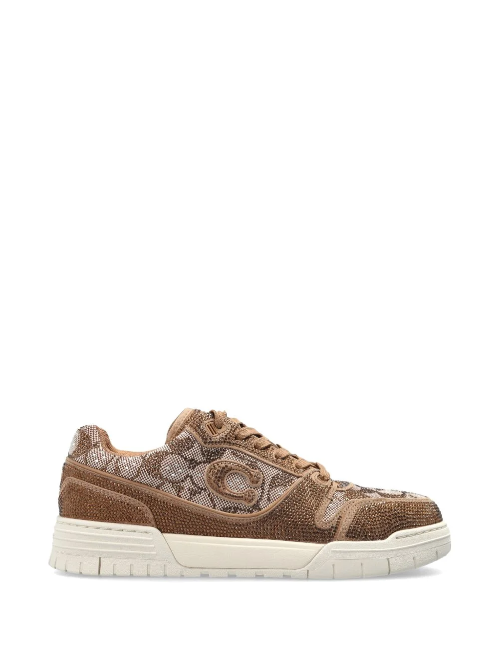 pattern lace-up sneakers - 1