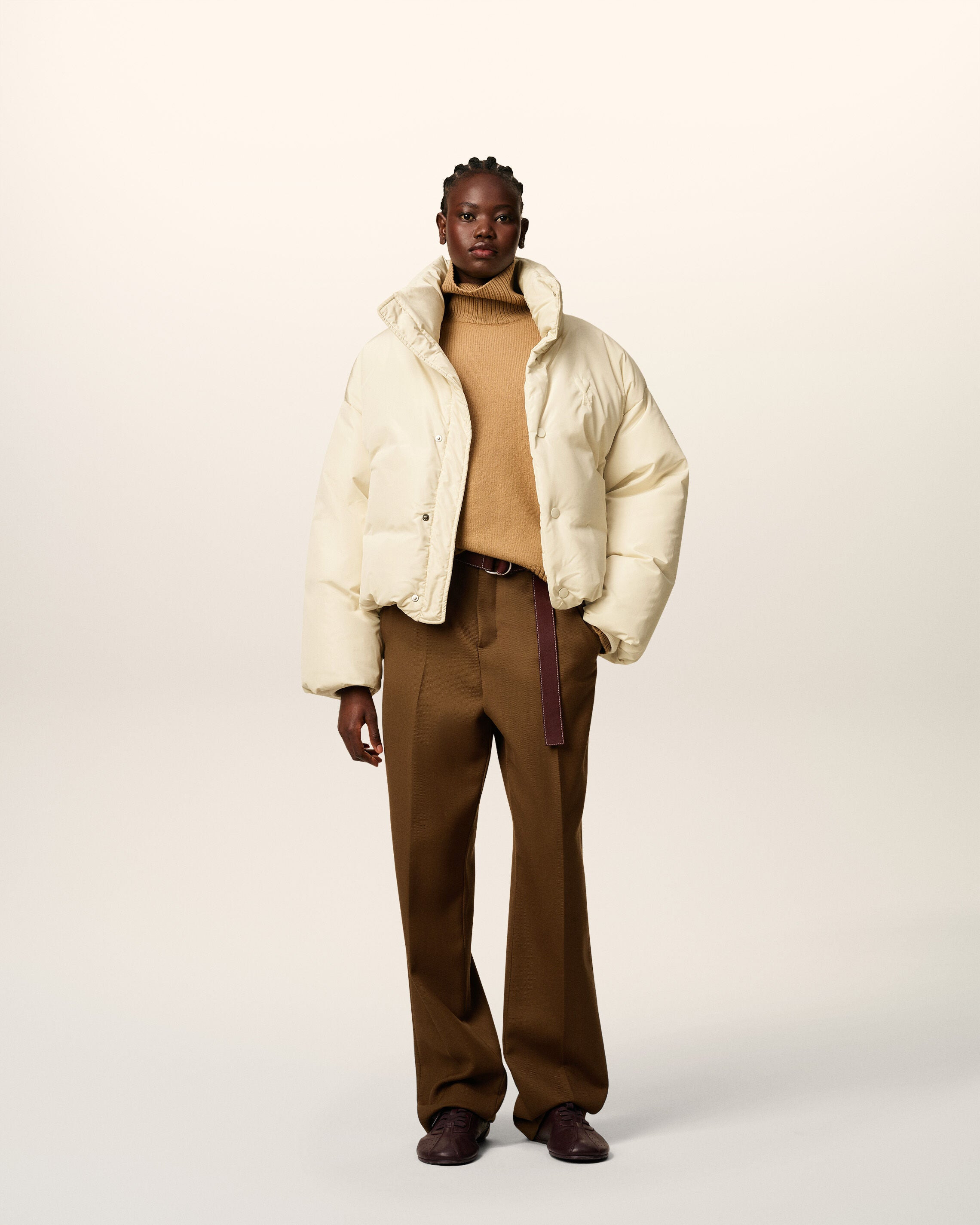 WHITE TAFFETAS  AMI DE COEUR DOWN JACKET - 2