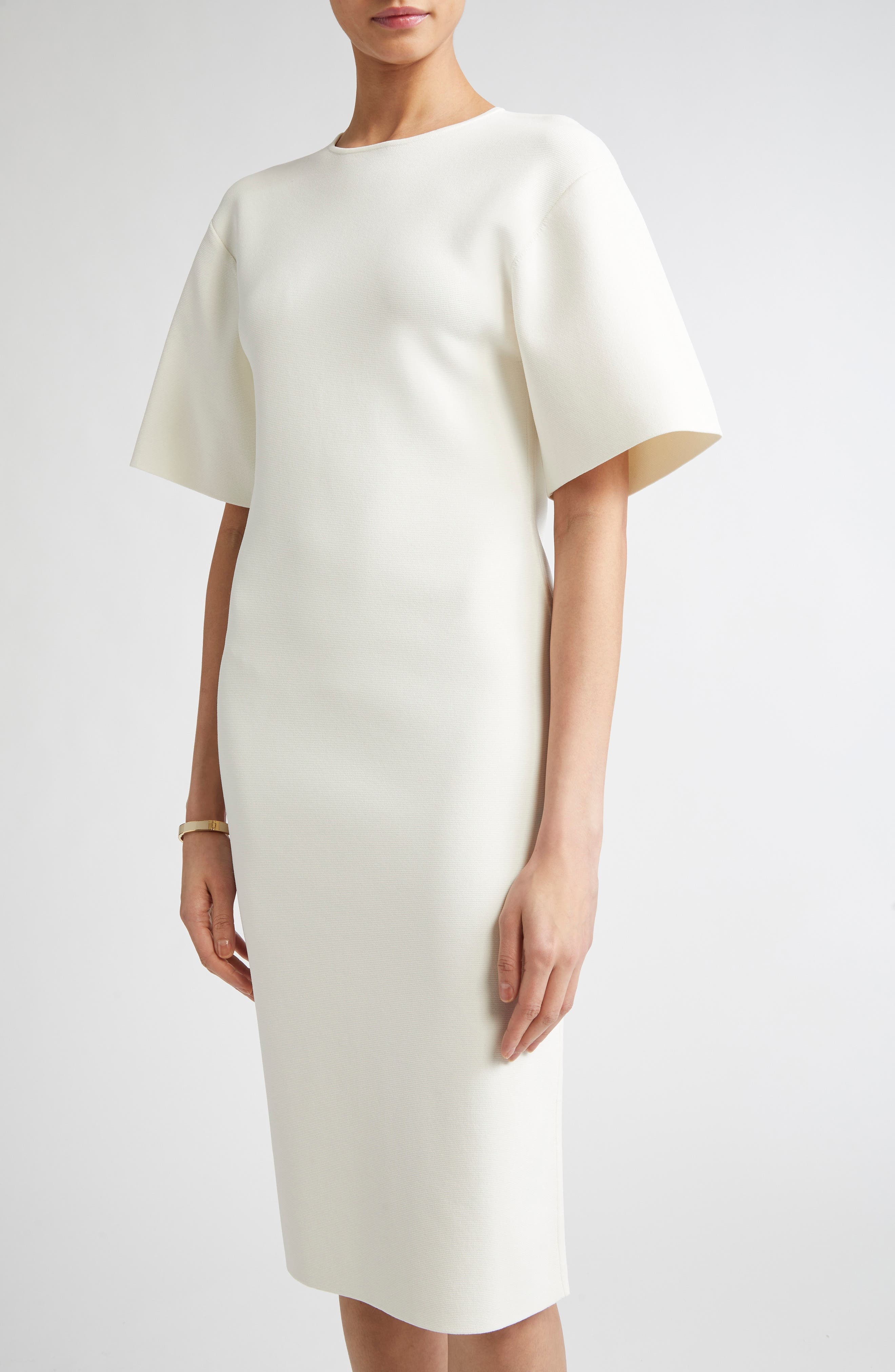 TOTEME Compact Jersey T-Shirt Dress in White at Nordstrom - 4