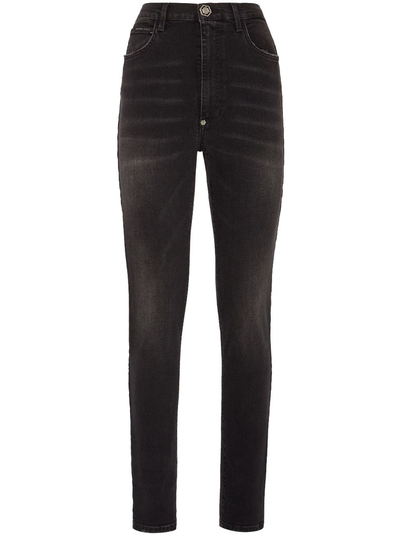 high-rise skinny faded jeans 1
