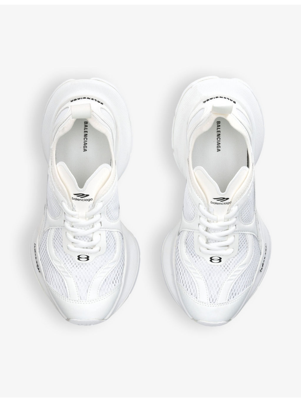 Circuit mesh and faux-leather low-top trainers - 2