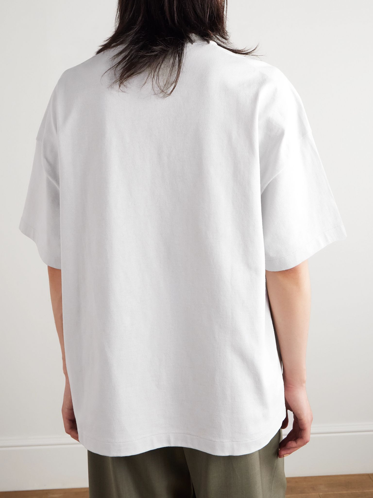 Logo-Print Cotton-Jersey T-Shirt Gray - 3