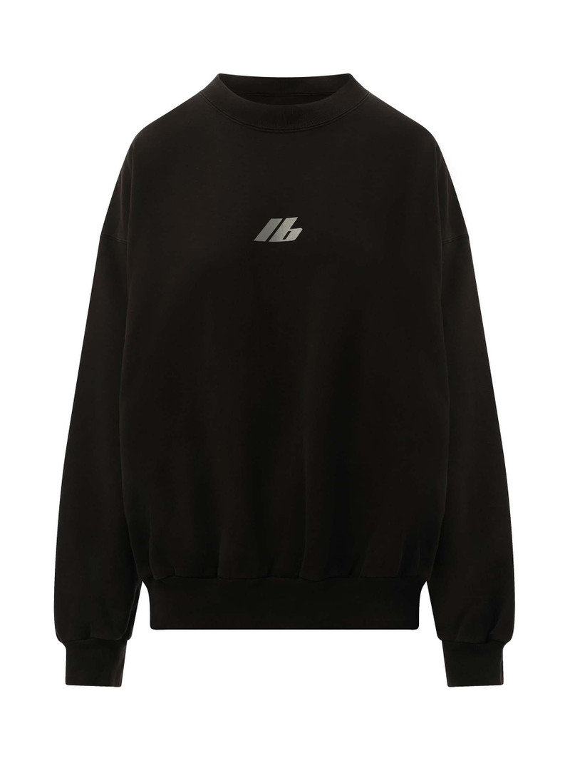 BALENCIAGA Activewear Logo Medium Fit Sweatshirt in Faded Black outlook