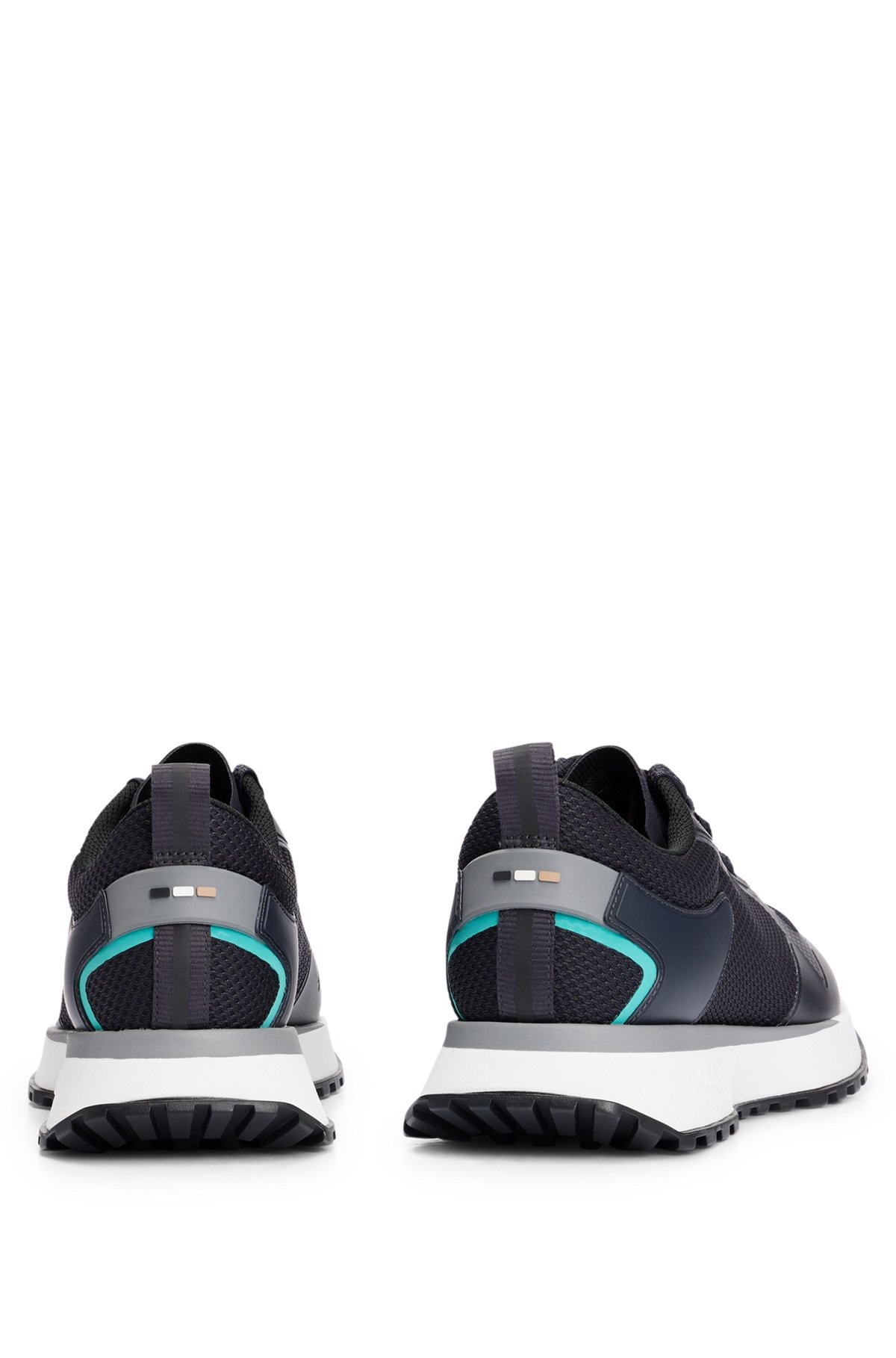 MIXED-MATERIAL TRAINERS WITH MESH DETAILS AND BRANDING - 5