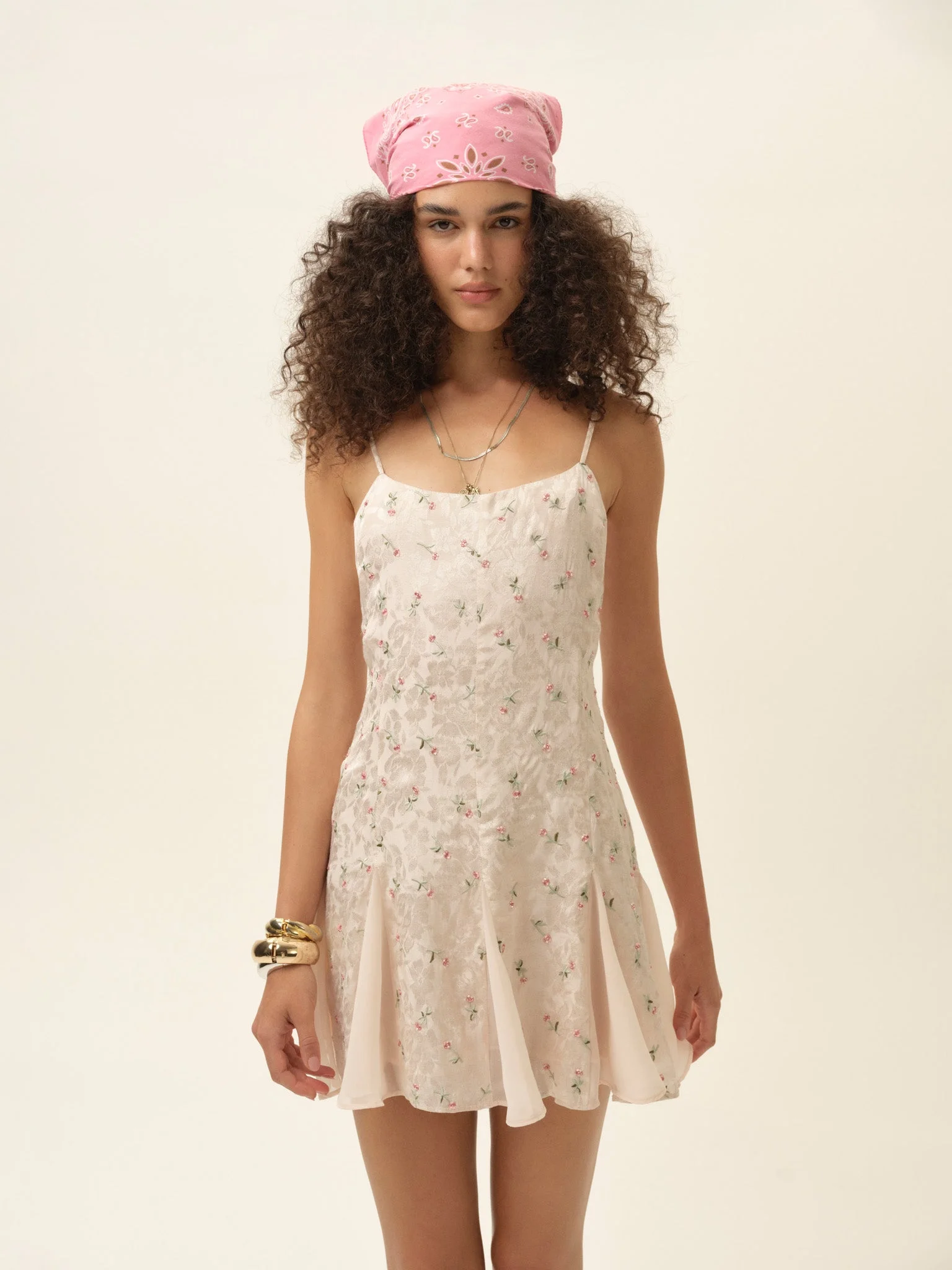 Fallen Floral Mini Dress - 1