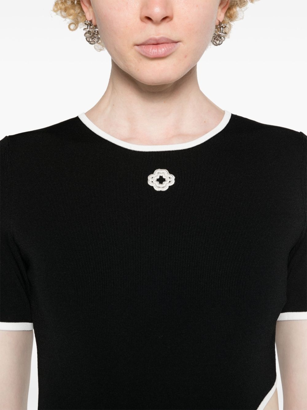 openwork knit bodysuit - 5