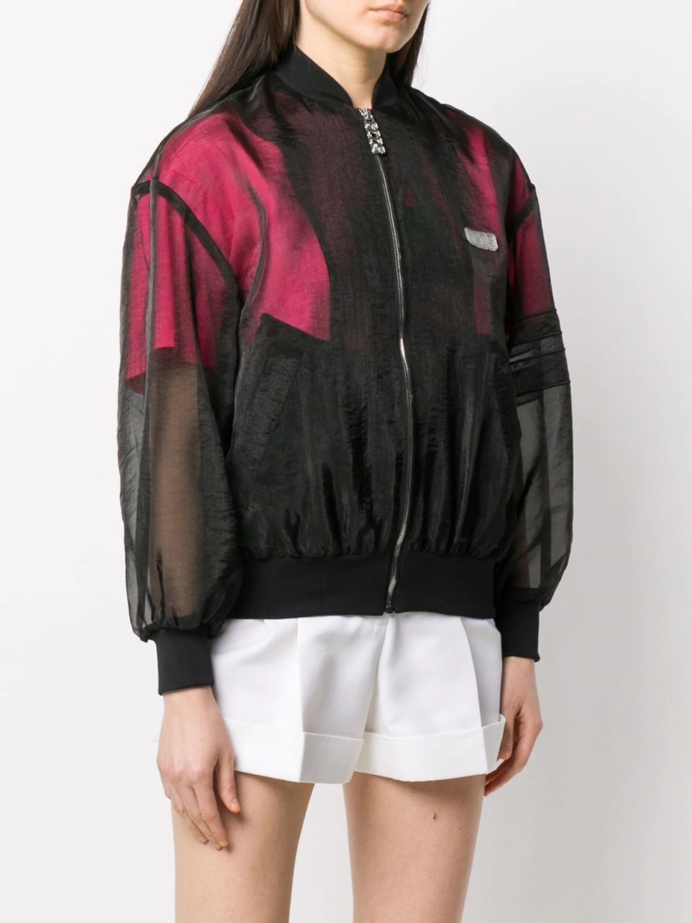 sheer panel bomber jacket - 4