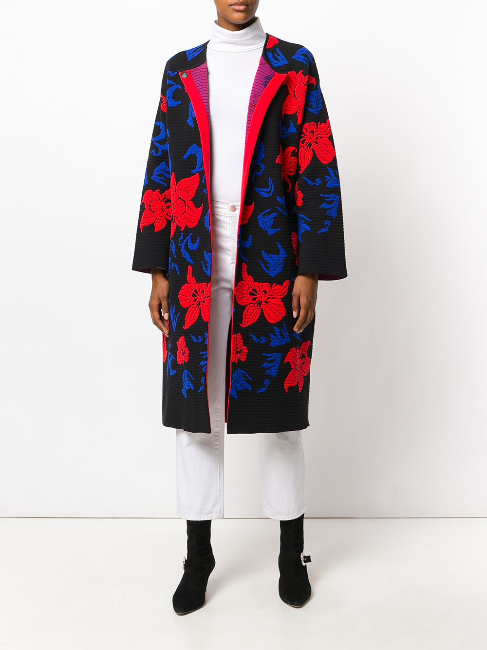 knit belted overcoat - 2