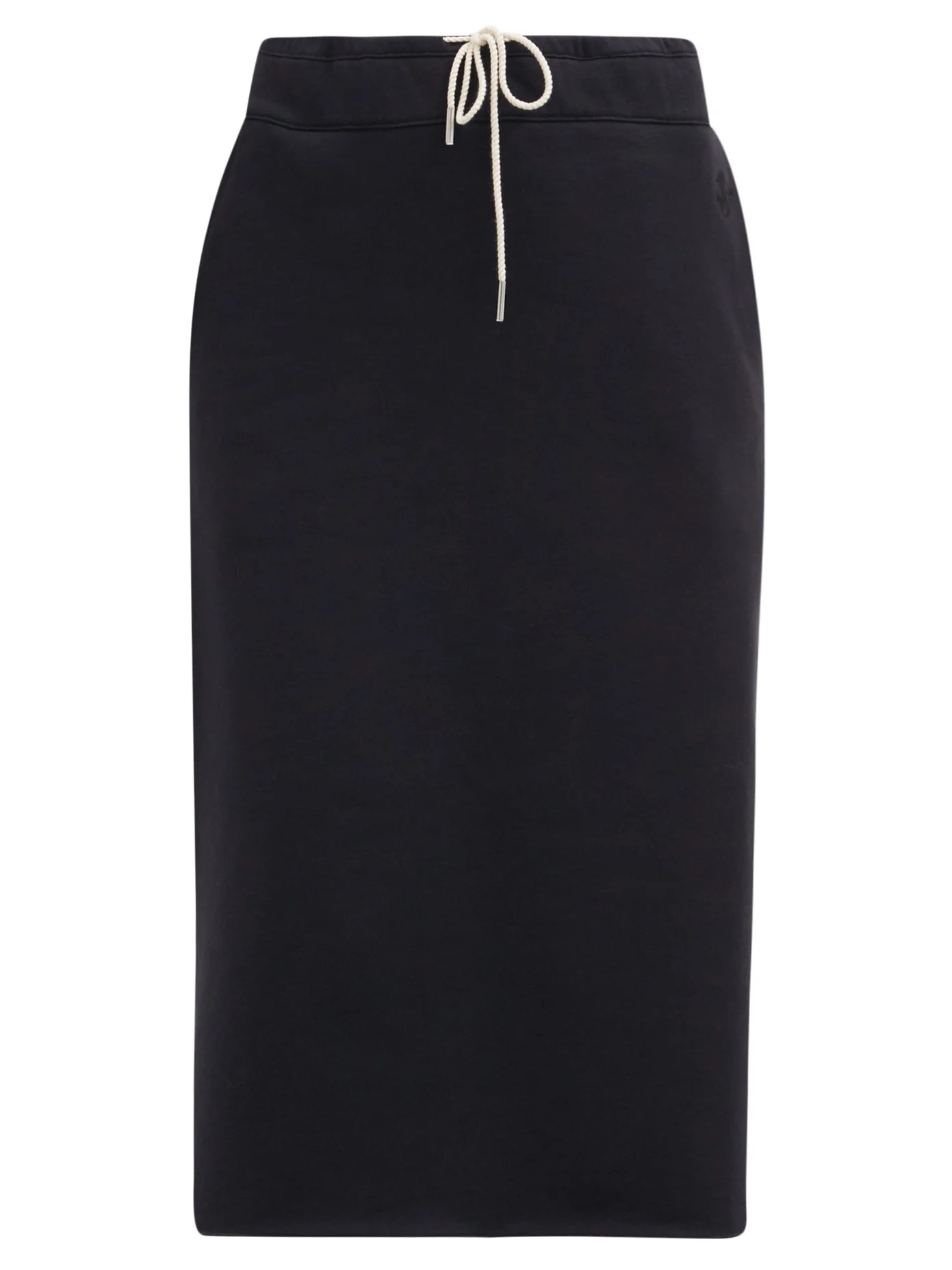 Drawstring organic cotton-jersey midi skirt - 1