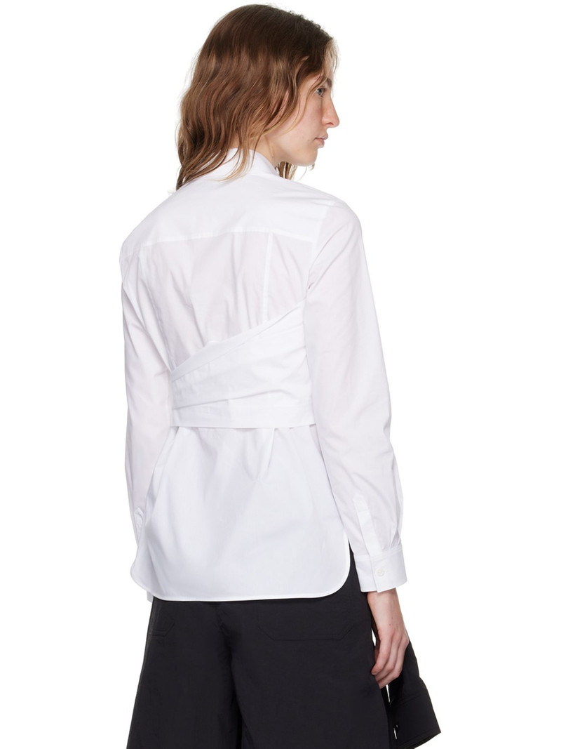 White Twisted Wrap Shirt 3