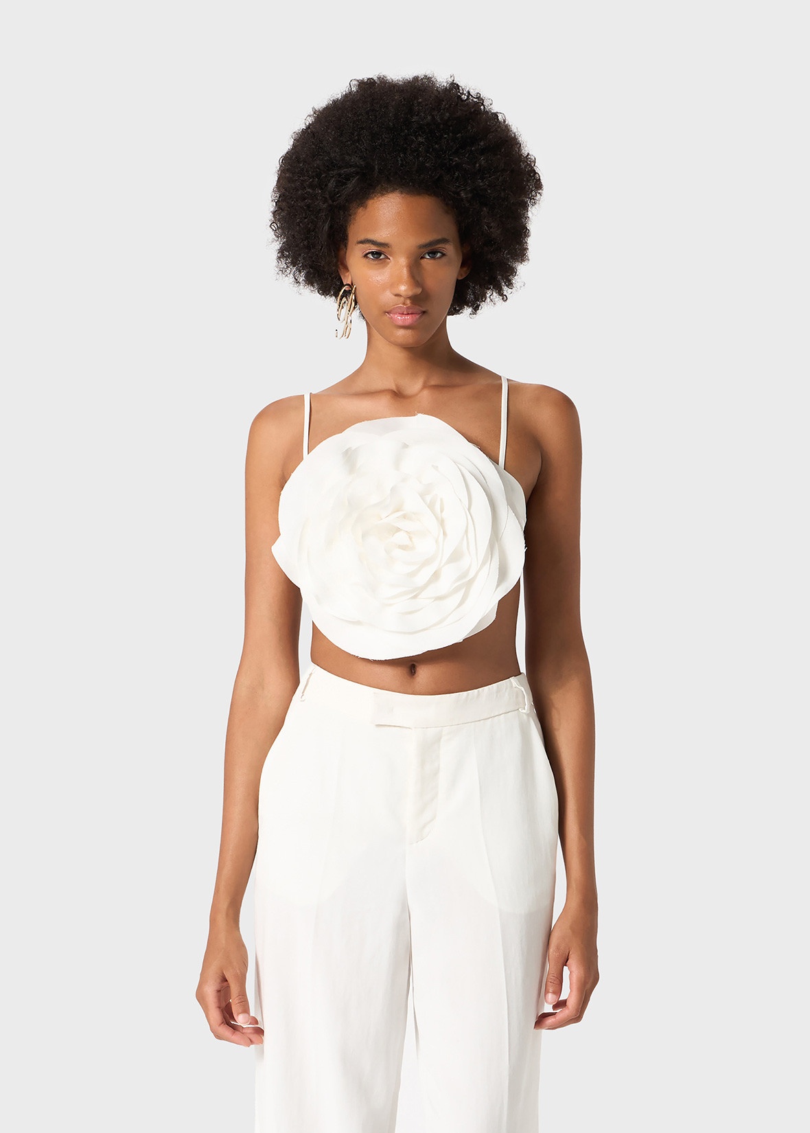 ROSE-EFFECT TOP IN GABARDINE - 3