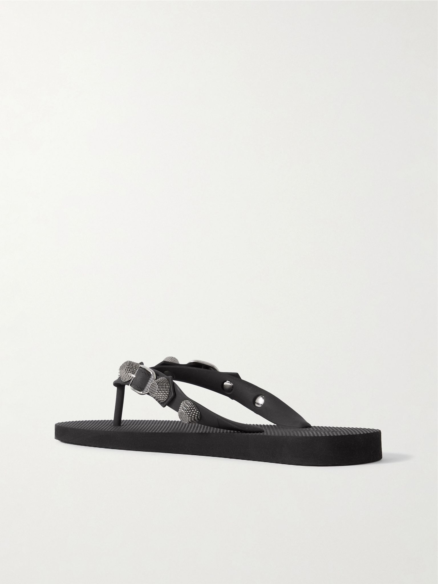 Cagole embellished rubber flip flops Black - 3