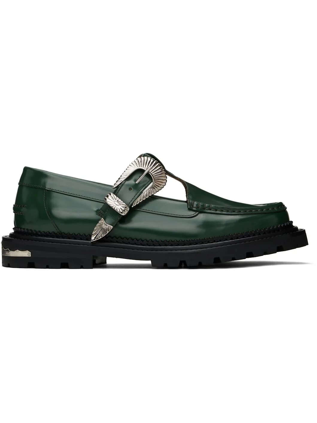 Green Polished Loafers - 1