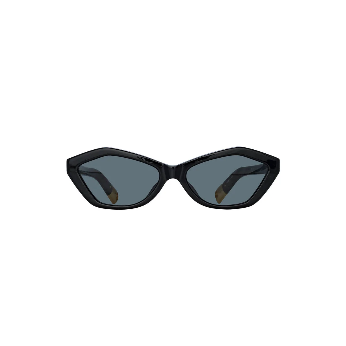 X JACQUEMUS BAMBINO ANGULAR SUNGLASSES (BLACK/YELLOW GOLD/GREY) - 1