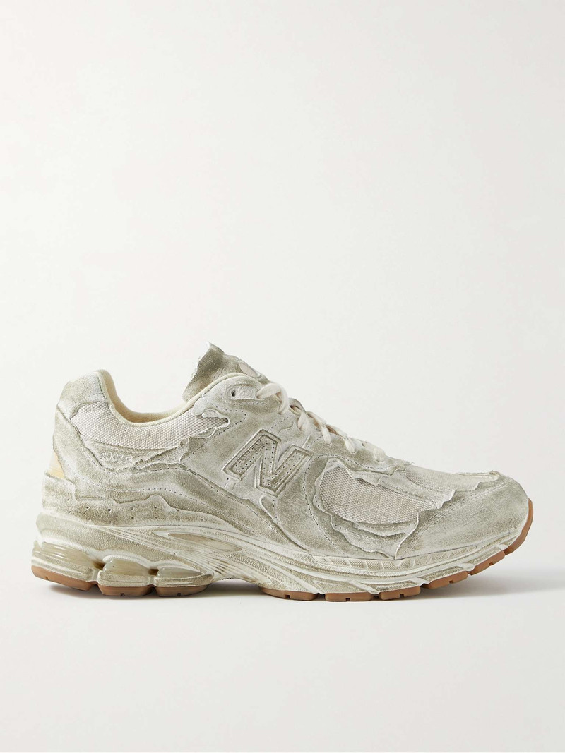 2002RD Distressed Suede and Mesh Sneakers - 1