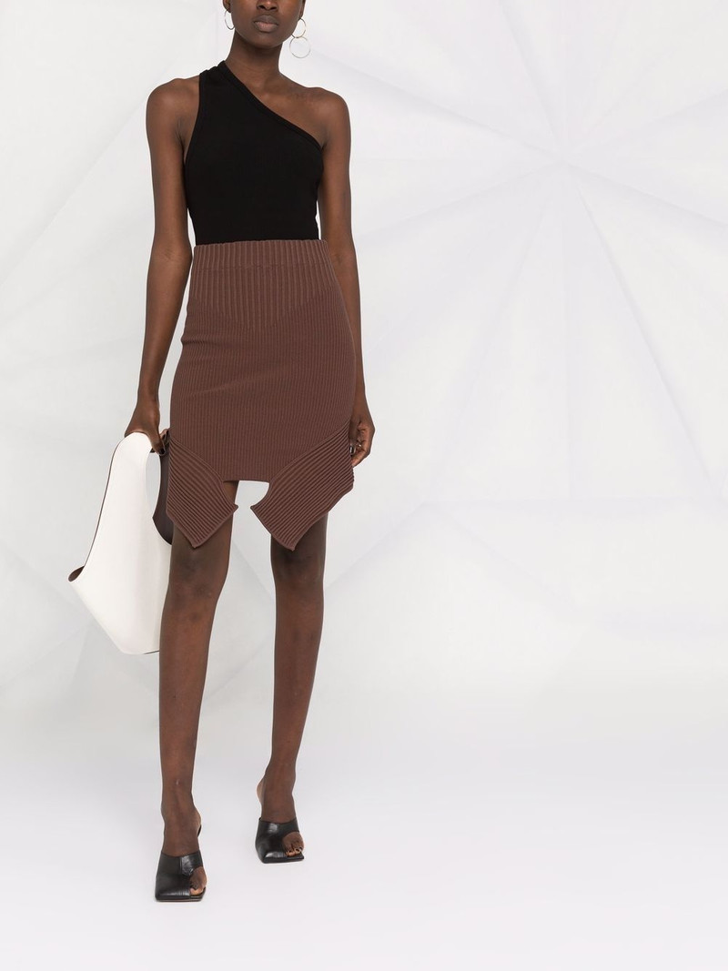 ANDREĀDAMO rib-knit asymmetric skirt outlook