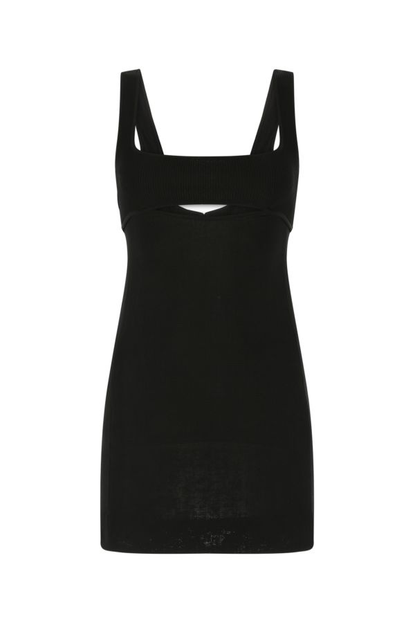 Saint Laurent Woman Black Viscose Blend Mini Dress - 1