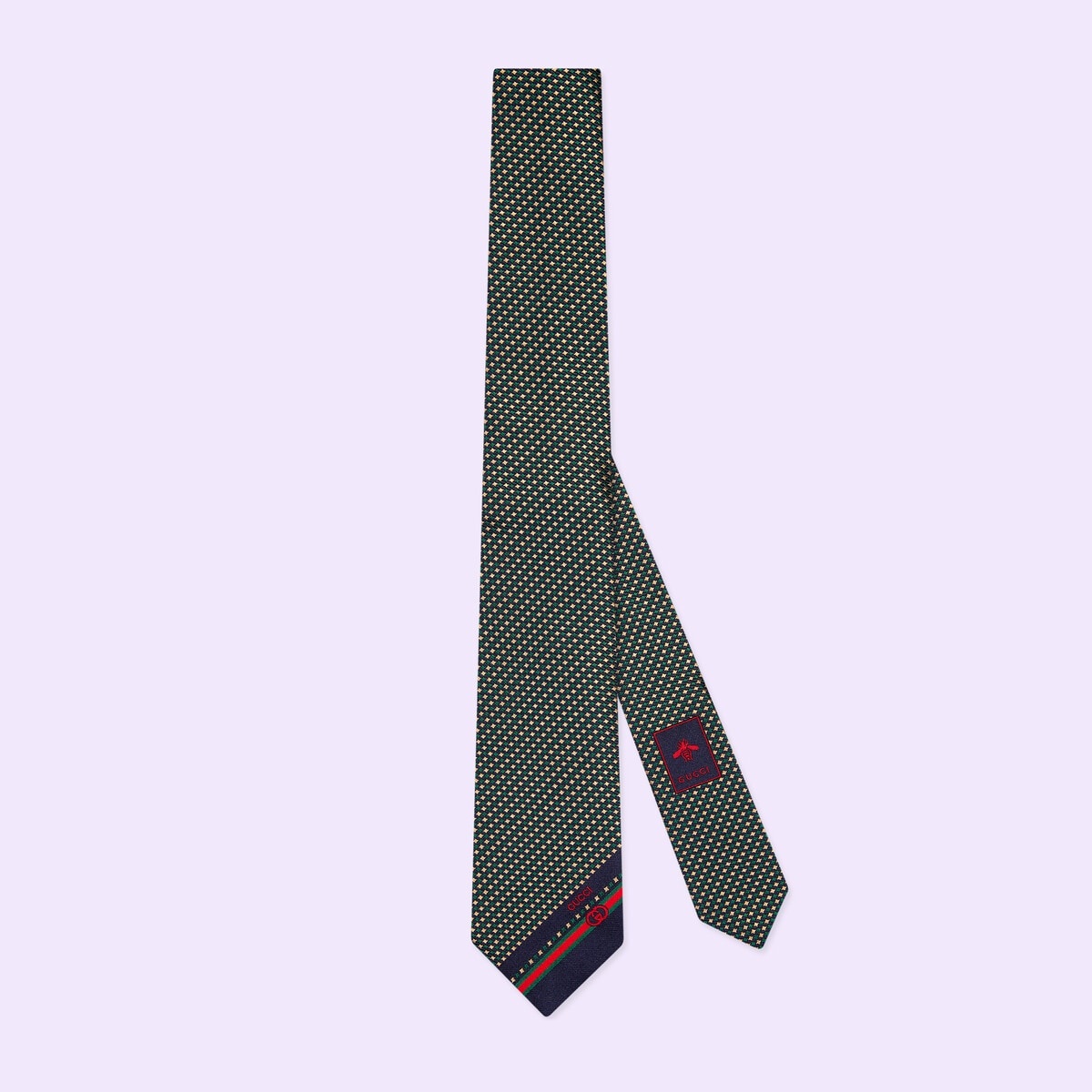 Silk tie with Interlocking G detail - 1