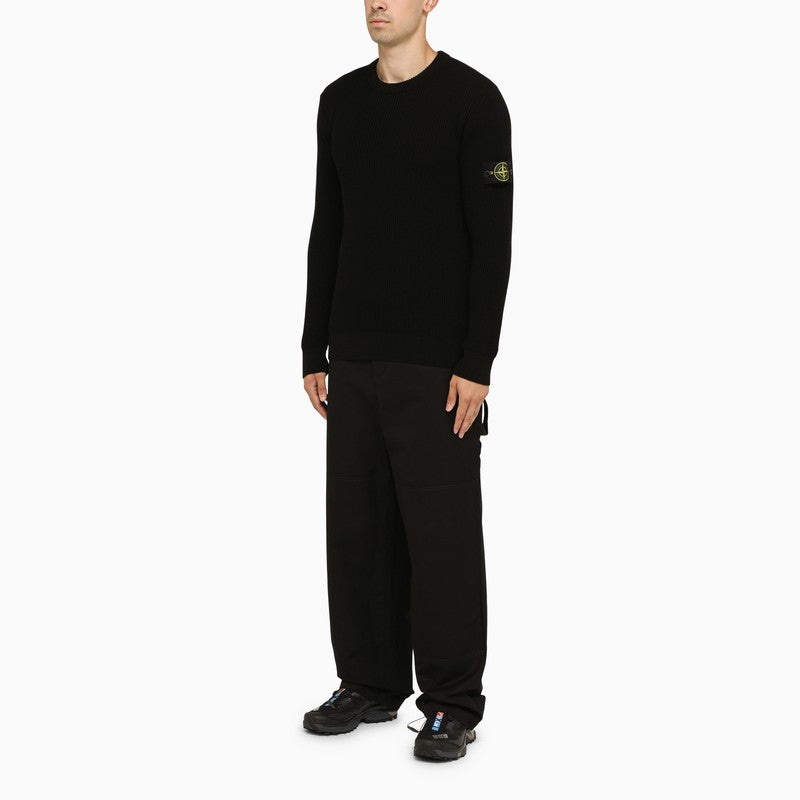 Stone Island Black Virgin Wool Crew-Neck Sweater Men - 2