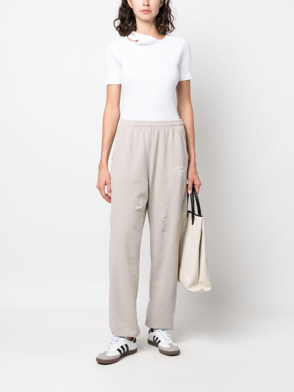 logo-print cotton track trousers - 3
