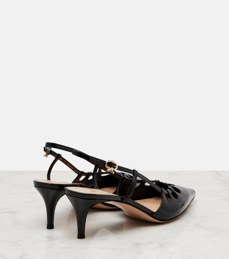 Pointy 55 patent leather slingback pumps 2