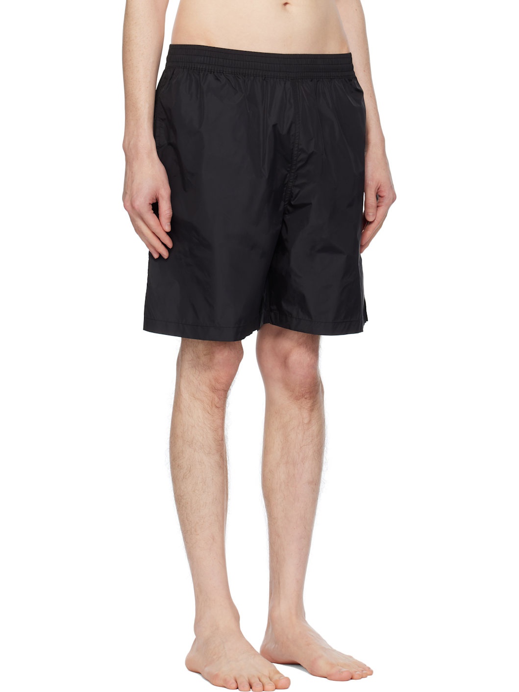 Black Diag Outline Surfer Swim Shorts - 2