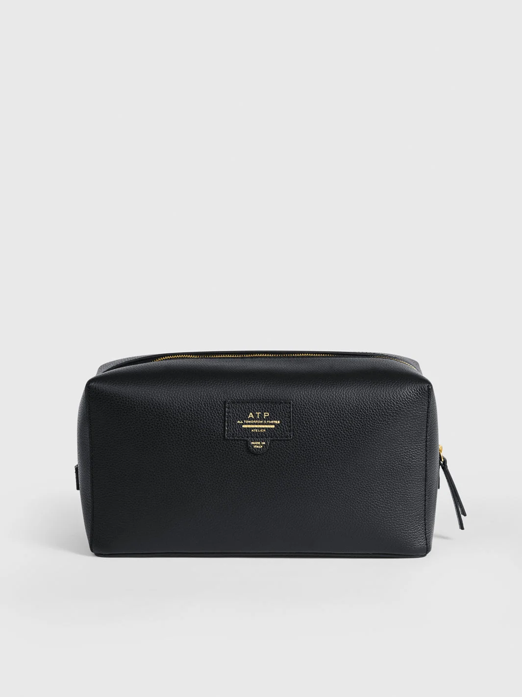 Pomaia Black Grained Leather Beauty Bag - 1