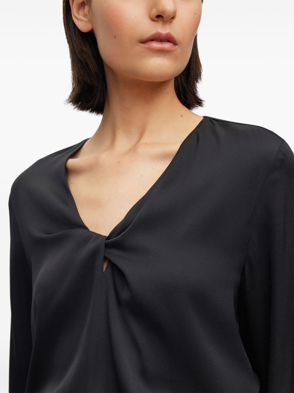 twist-detailing silk blouse - 5