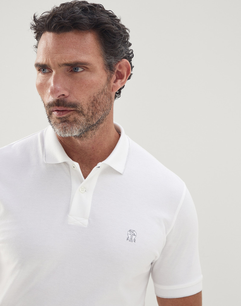 Cotton piqué basic fit polo shirt with logo 3