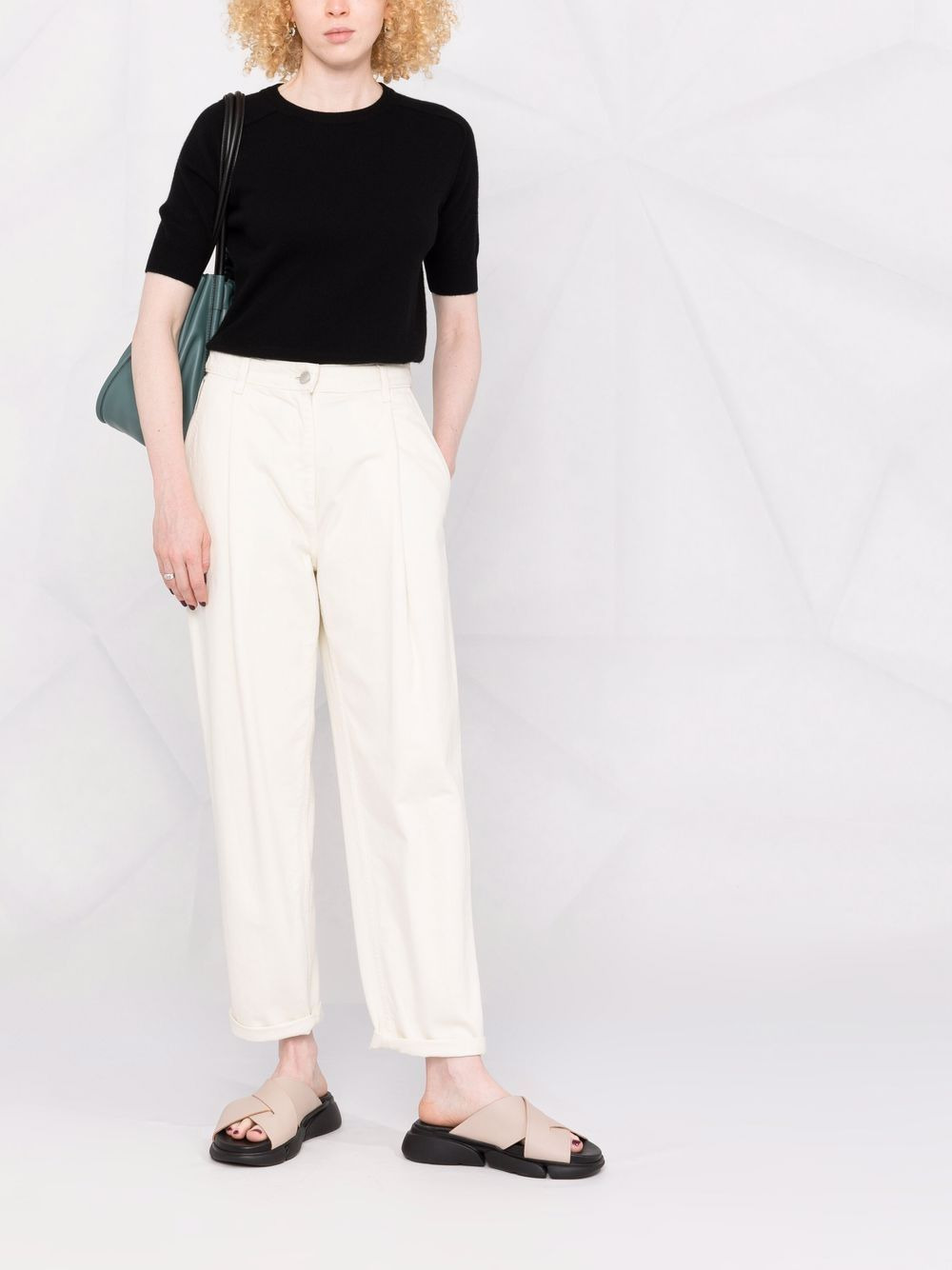 short-sleeve cashmere top - 2
