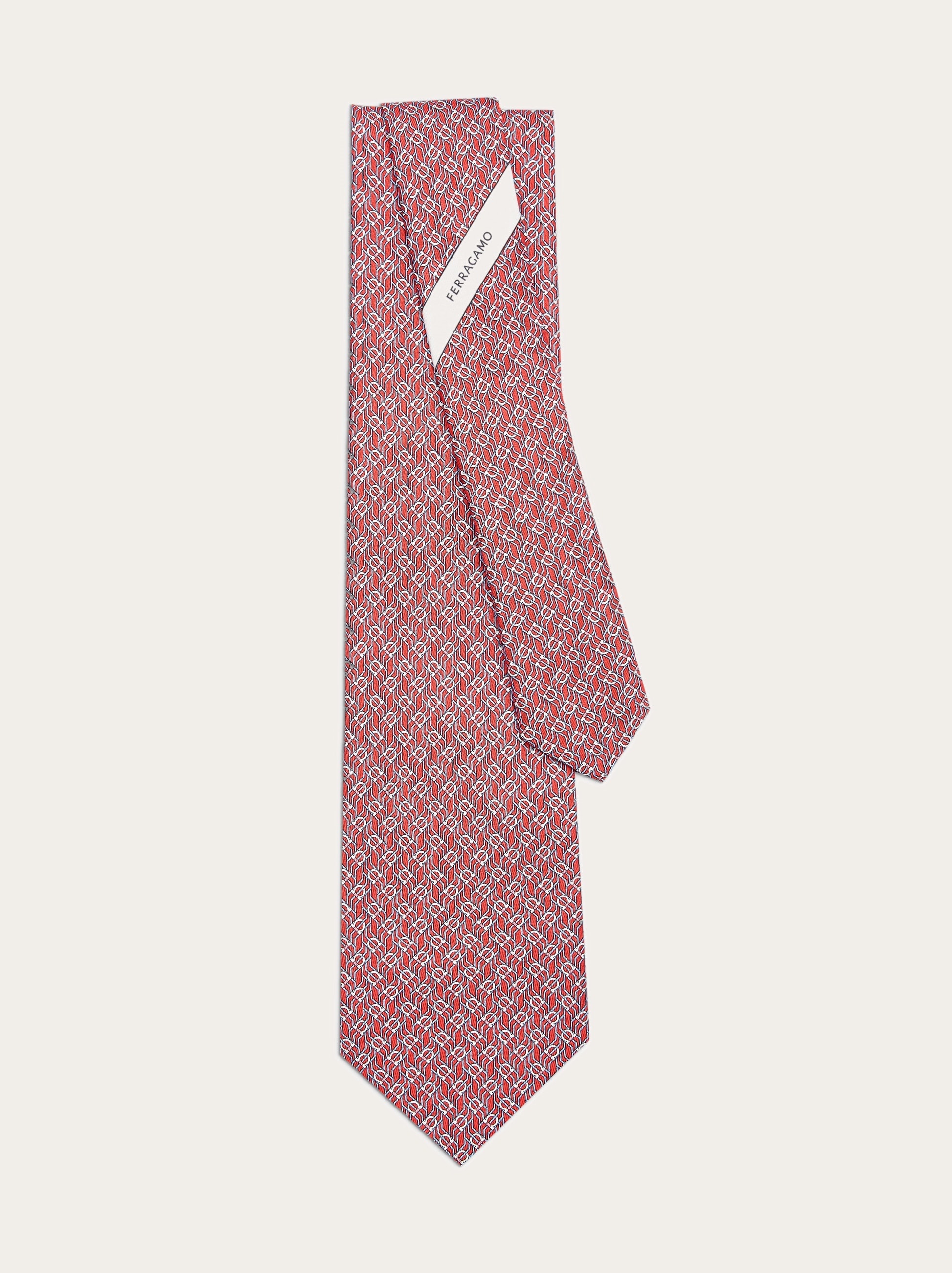 Tetris print silk tie - 3