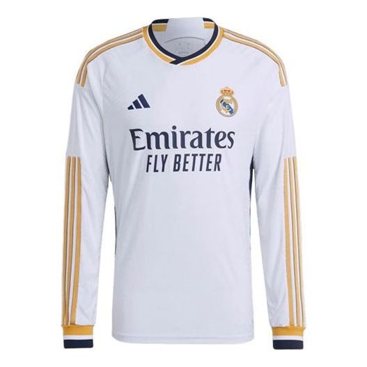 adidas Real Madrid 23/24 Long Sleeve Home Authentic Jersey 'White' IA9978 - 1
