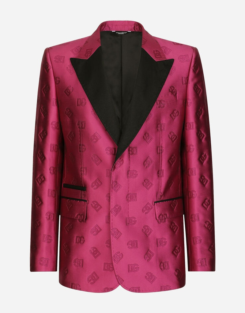 Single-breasted Sicilia-fit tuxedo jacket with DG jacquard detailing 1