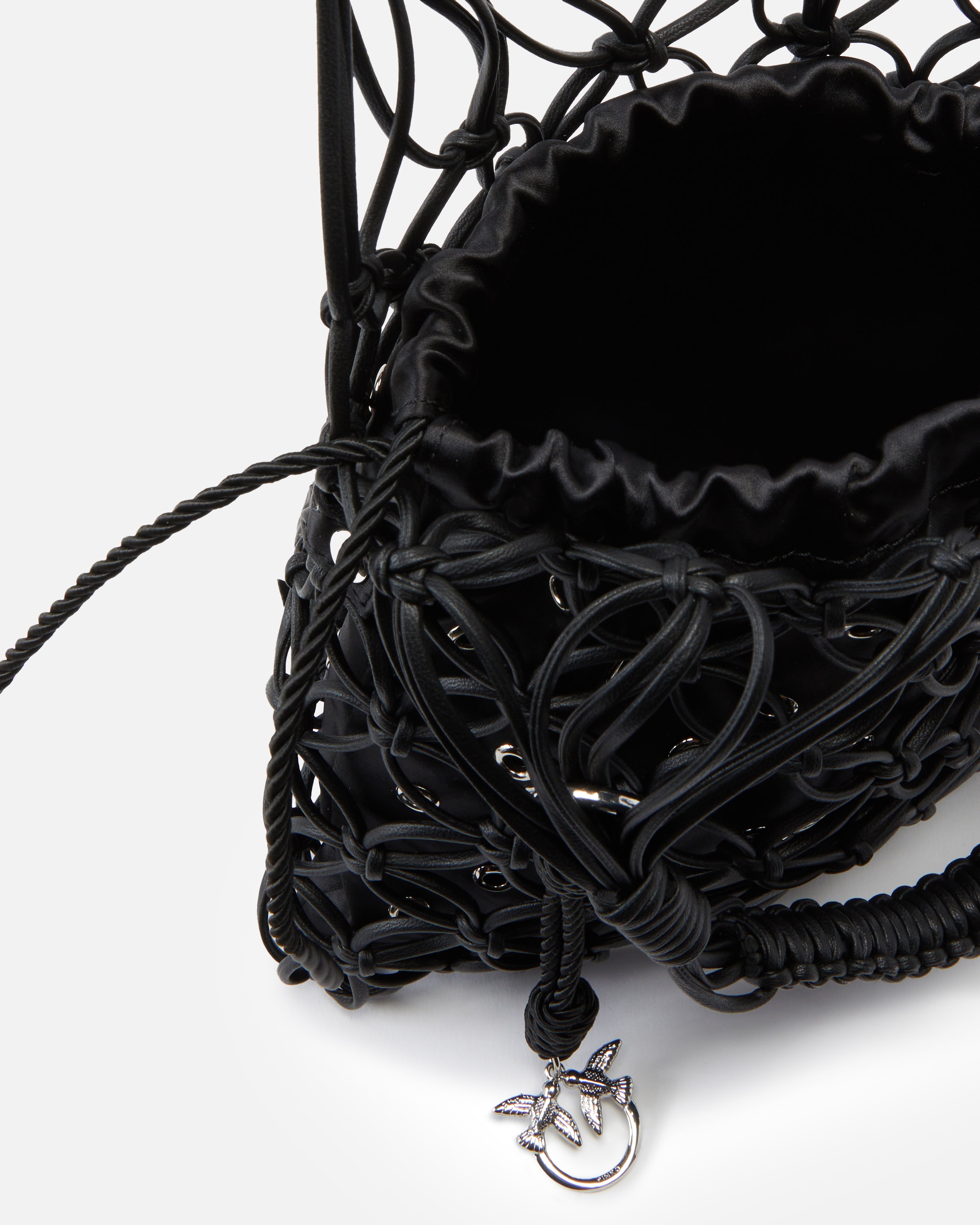 EVENING HANDBAG WITH MESH AND EYELETS - 4