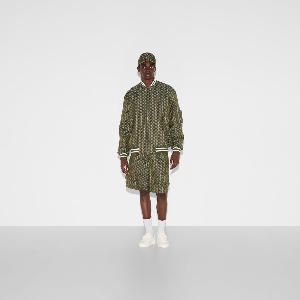 Cotton jacquard jacket with GG Shadow - 2