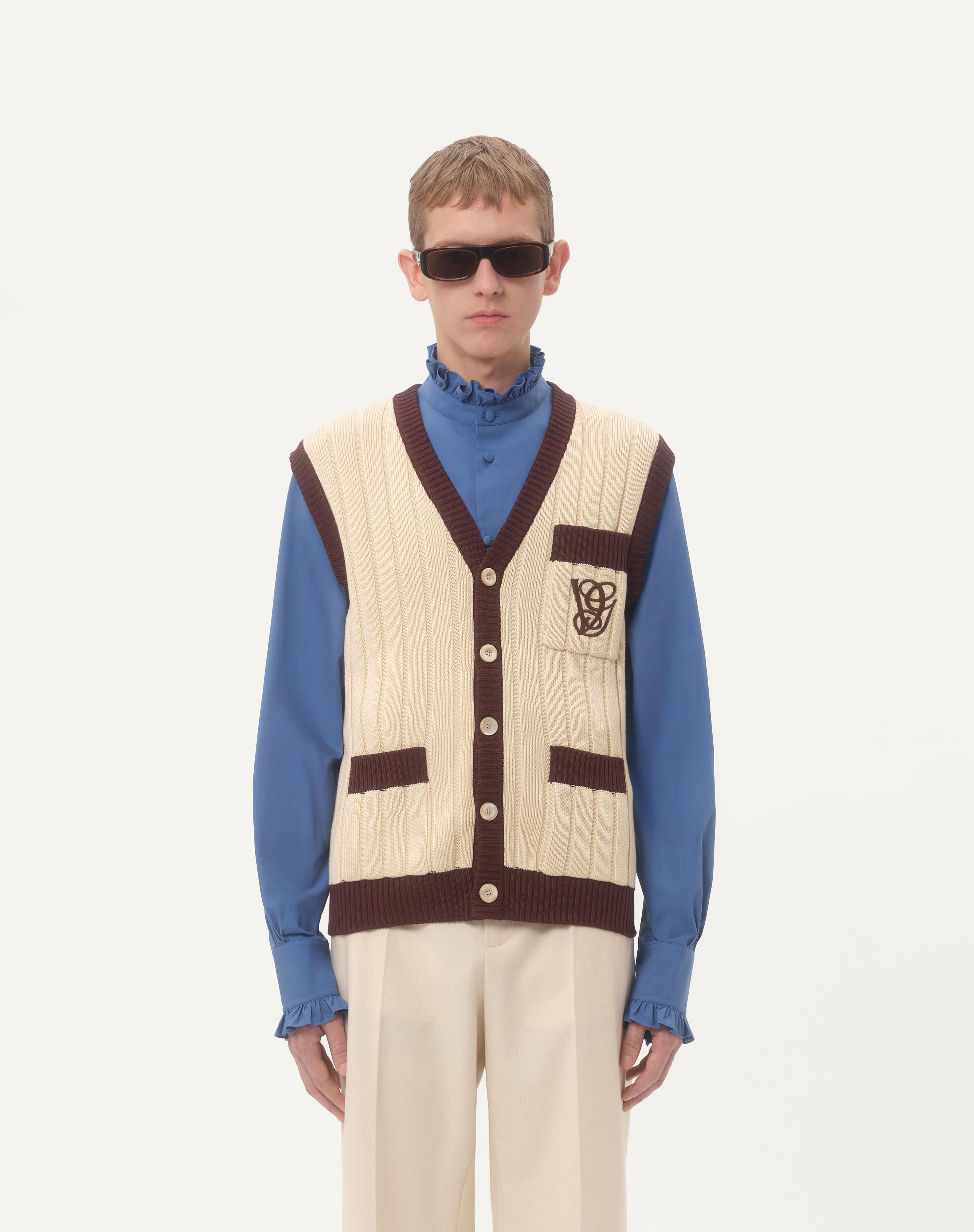 RIBBED COTTON VEST WITH VG EMBROIDERY - 5