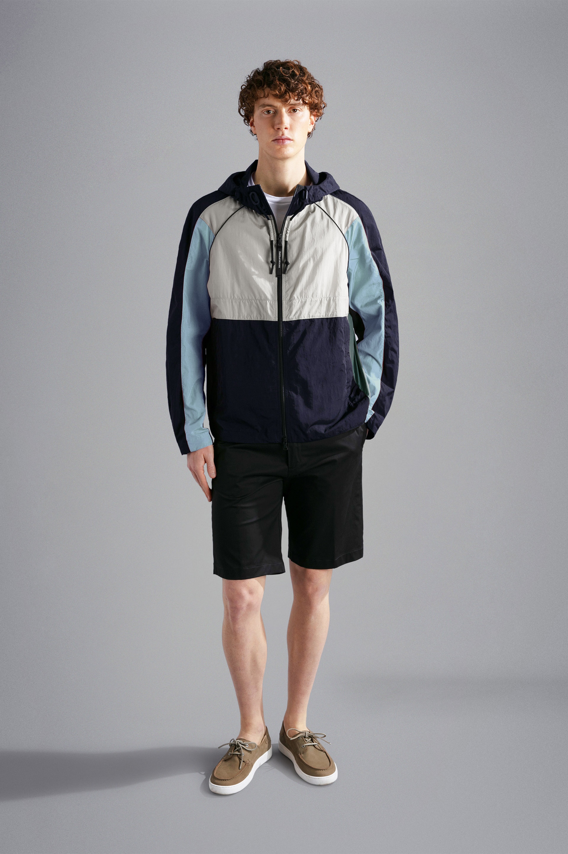COLOR BLOCK CRINKLE WINDBREAKER - 2