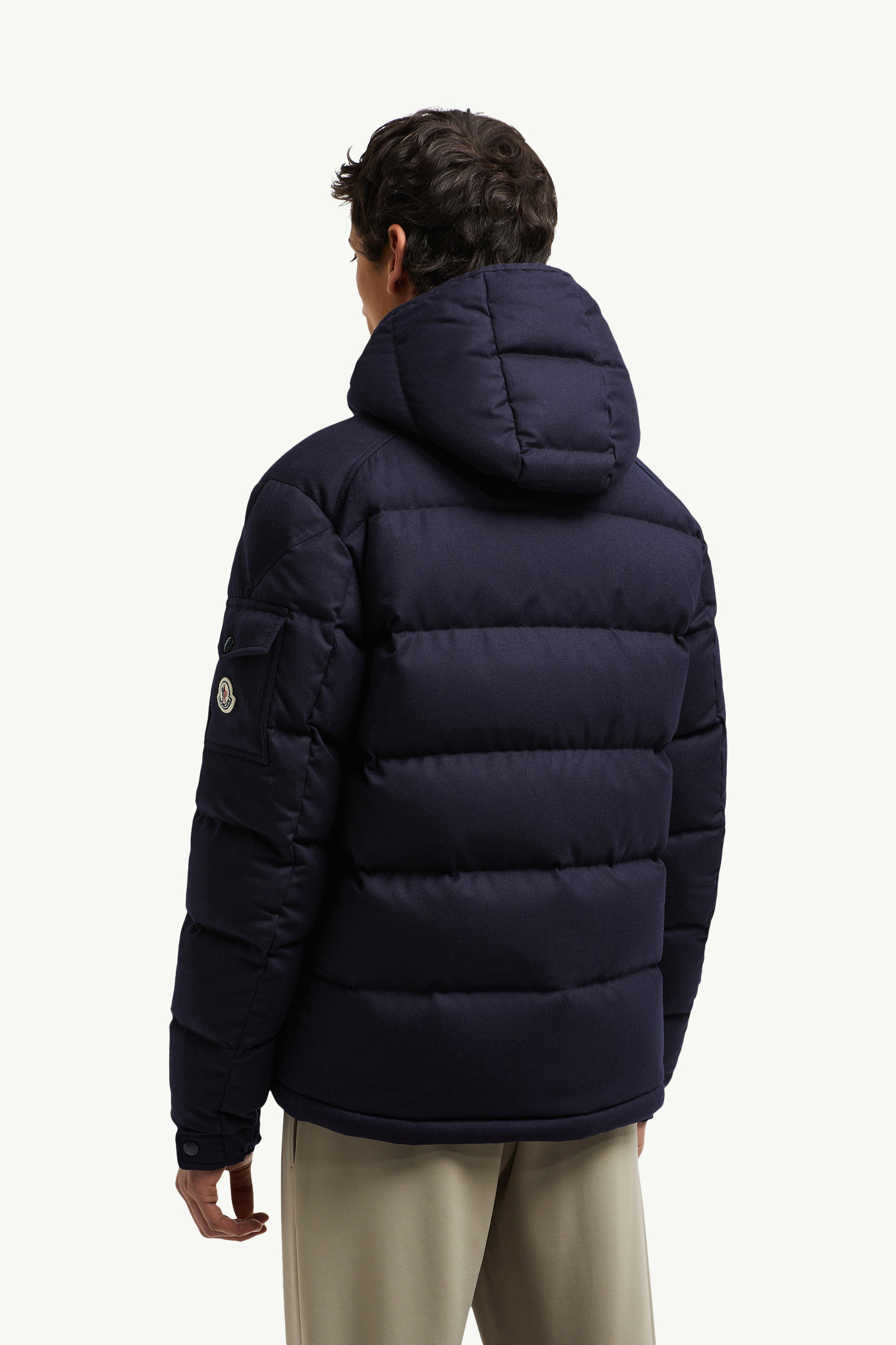 Montgenevre Hooded Wool Flannel Short Down Jacket - 5