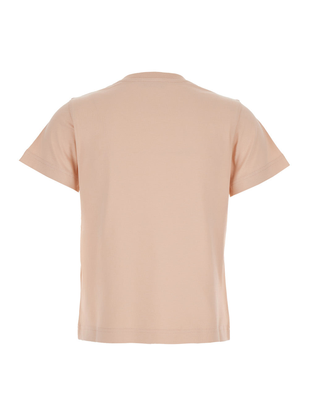 Moncler Women Pink Crewneck T-Shirt With Logo Embroidery On The Front In Cotton Woman - 2
