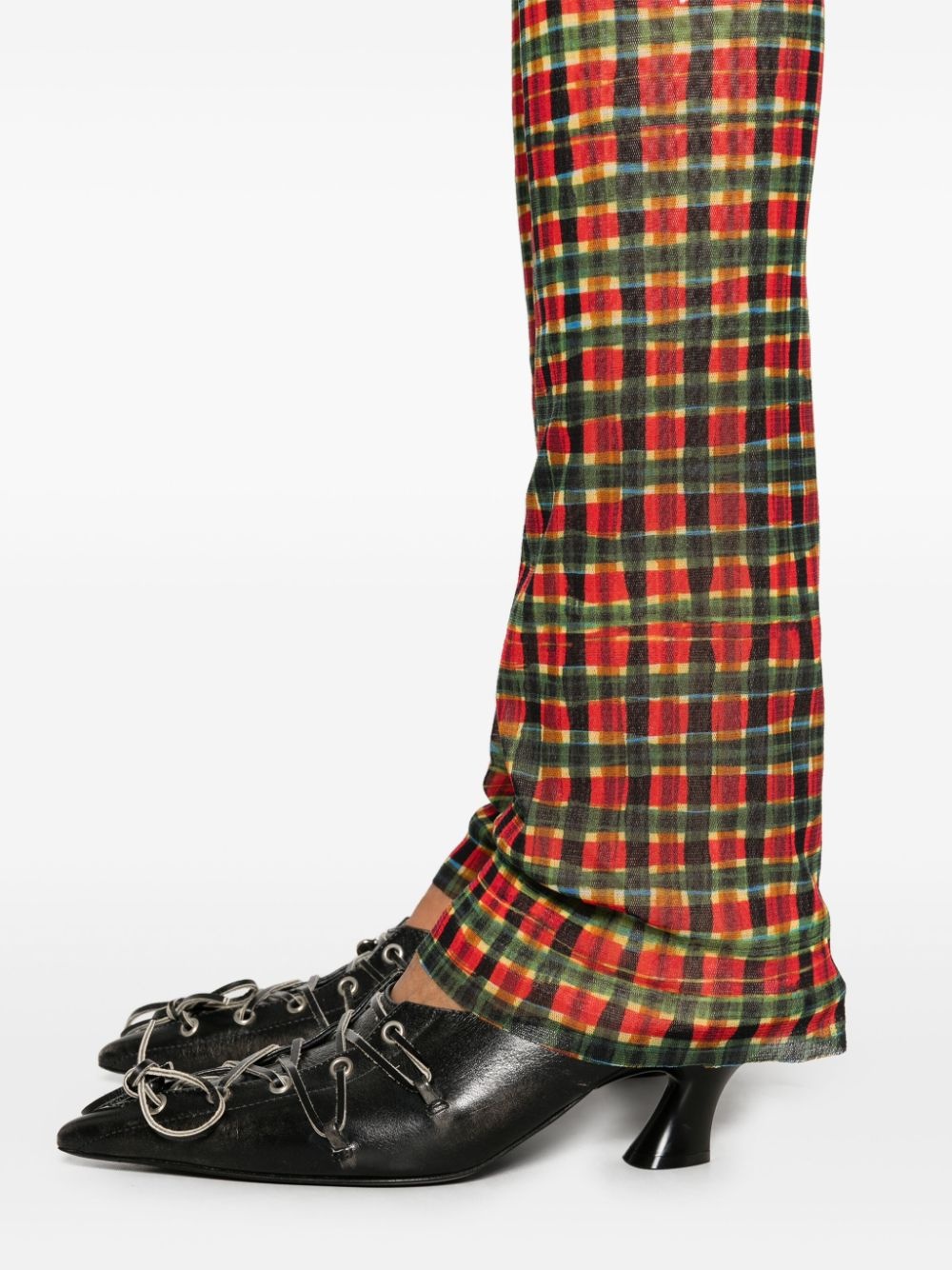 tartan face-motif leggings - 5