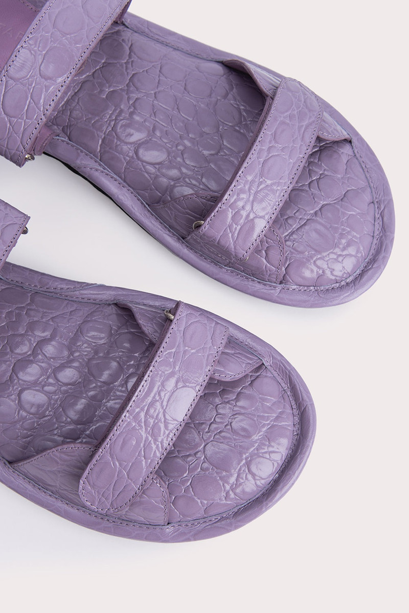 Gideon Purple Haze Circular Croco Embossed Leather 4