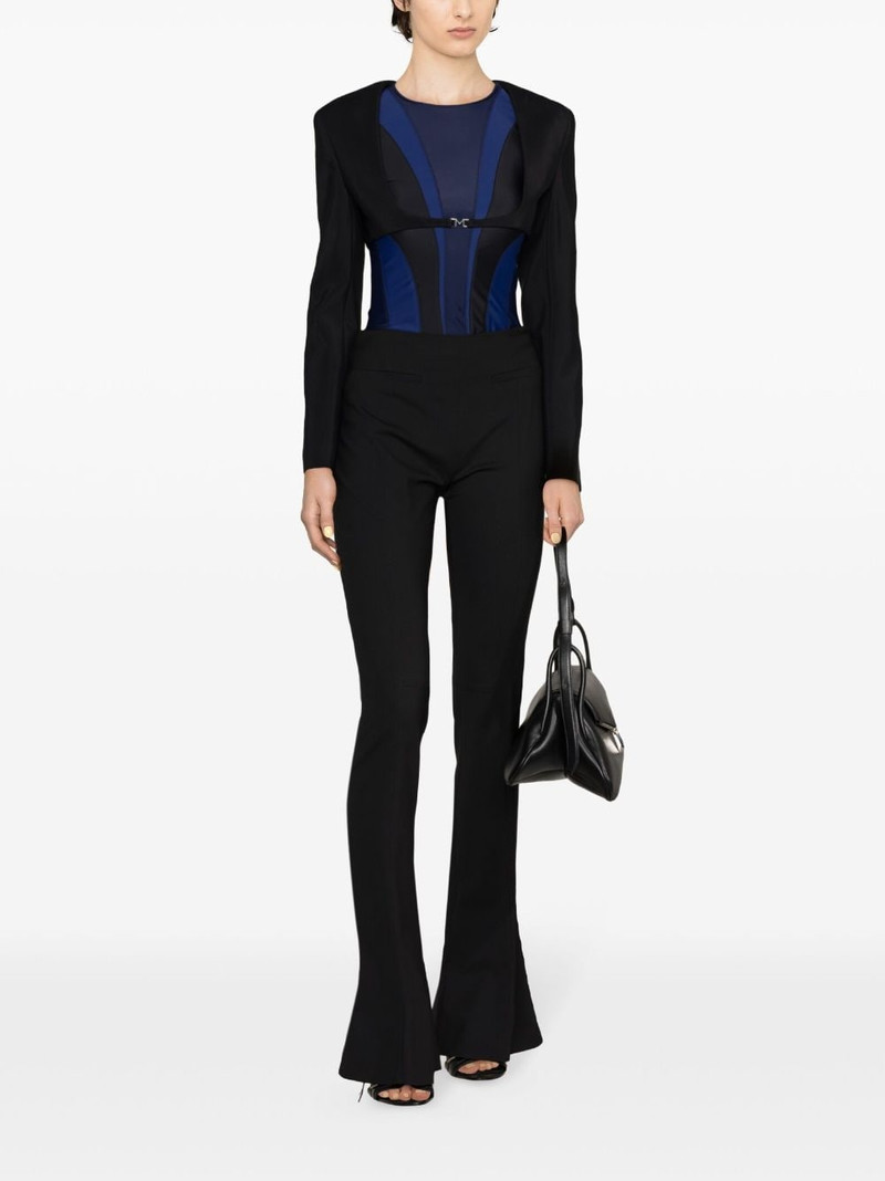 MUGLER logo-plaque cropped jacket outlook
