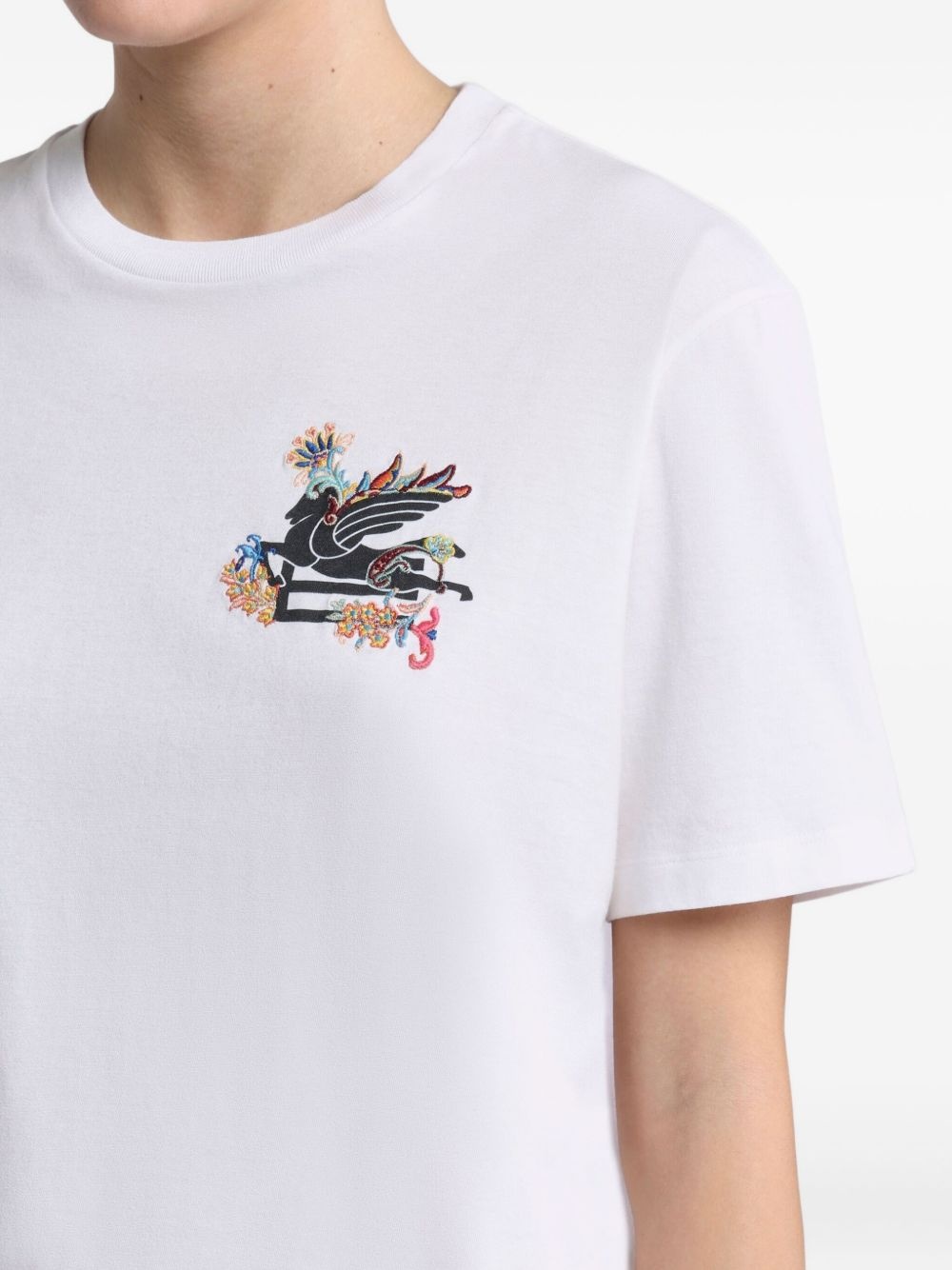 Pegaso-motif cotton T-shirt - 4
