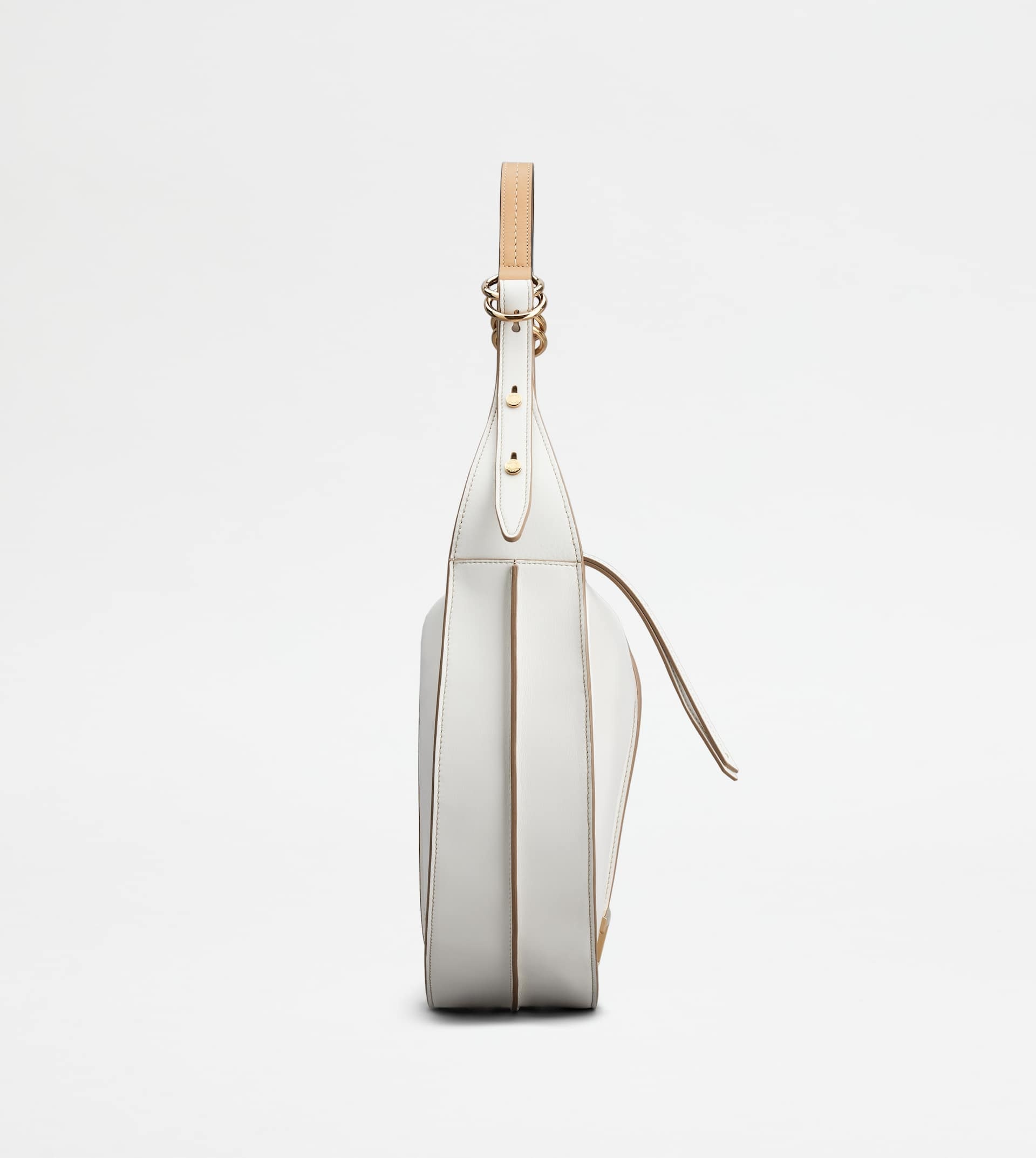 T TIMELESS HOBO BAG IN LEATHER MEDIUM - WHITE - 3