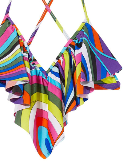 PUCCI Iride-print ruffled bikini top outlook